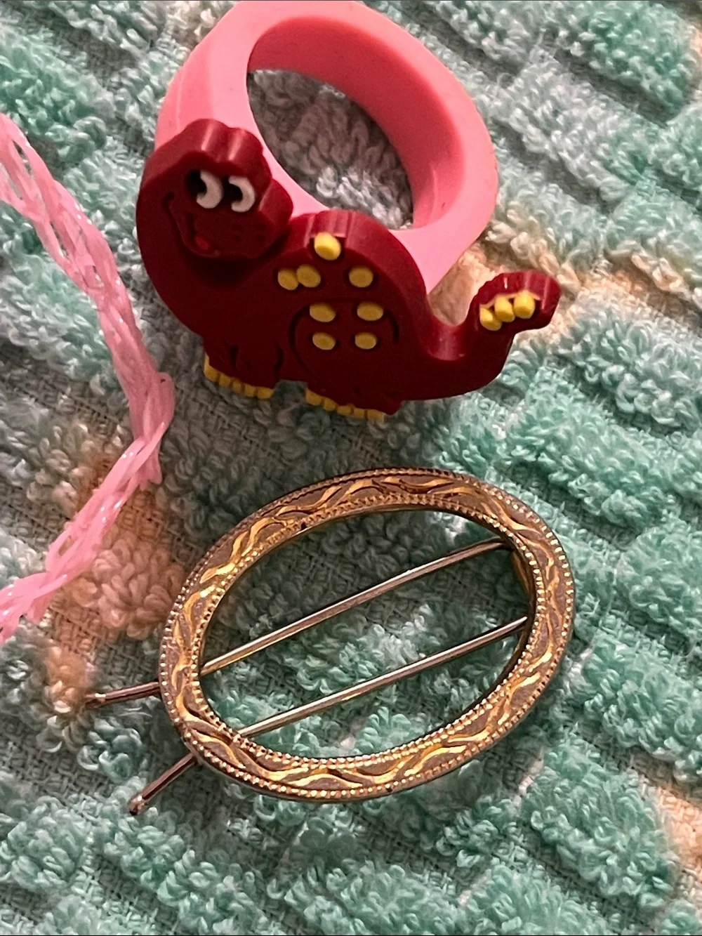 Pastel Pink Stretch Hair Choker with Gold Unicorn Charm